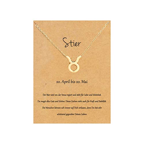 22Baby Anmutige Sternzeichen Halskette | Stier | Bezaubernder Anhänger | Karte mit Sternzeichen-Charakteristik | Vergoldet | Unisex | Geschenkideen Astrologie Horoskop 22Baby Anmutige Sternzeichen Halskette | Stier | Bezaubernder Anhänger | Karte mit Sternzeichen-Charakteristik | Vergoldet | Unisex | Geschenkideen Astrologie Horoskop von 22Baby