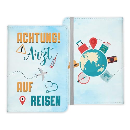 22Feels Arzt Geschenk Reisepasshülle Männer Reisen Pass Etui Cover Organizer Sommer Urlaub Gadgets Kunst-Leder Berufe Accessoire von 22Feels