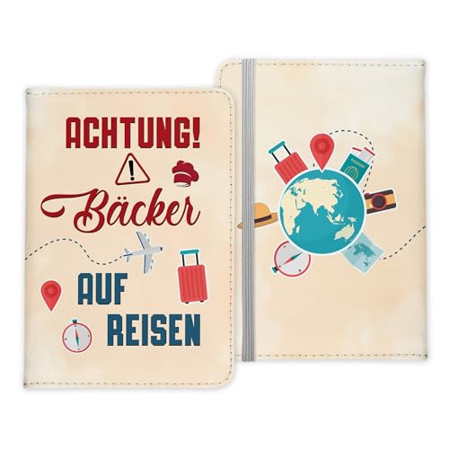 22Feels Bäcker Geschenk Reisepasshülle Männer Reisen Pass Etui Cover Organizer Sommer Urlaub Gadgets Kunst-Leder Berufe Accessoire von 22Feels