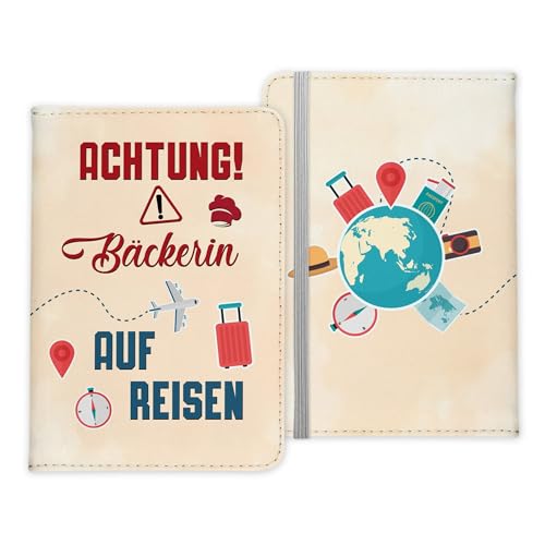 22Feels Bäckerin Geschenk Reisepasshülle Frauen Reisen Pass Etui Cover Organizer Sommer Urlaub Gadgets Kunst-Leder Berufe Accessoire von 22Feels