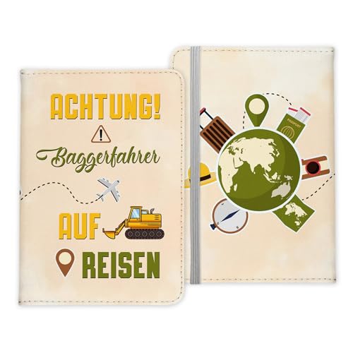 22Feels Baggerfahrer Geschenk Reisepasshülle Männer Reisen Pass Etui Cover Organizer Sommer Urlaub Gadgets Kunst-Leder Berufe Accessoire von 22Feels