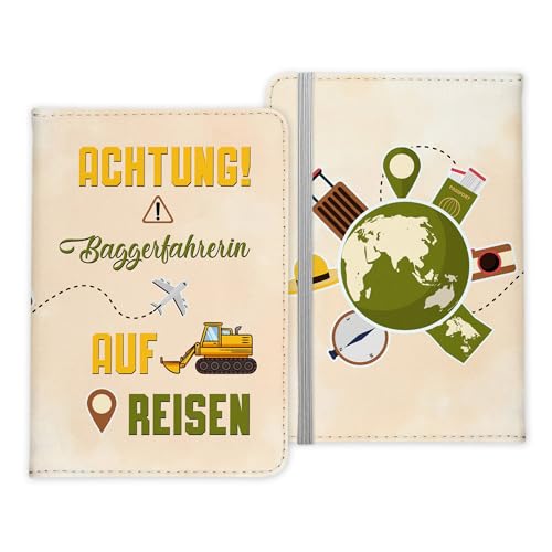 22Feels Baggerfahrerin Geschenk Reisepasshülle Frauen Reisen Pass Etui Cover Organizer Sommer Urlaub Gadgets Kunst-Leder Berufe Accessoire von 22Feels