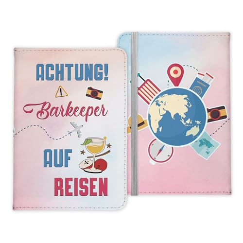 22Feels Barkeeper Geschenk Reisepasshülle Männer Reisen Pass Etui Cover Organizer Sommer Urlaub Gadgets Kunst-Leder Berufe Accessoire von 22Feels