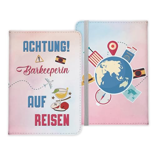 22Feels Barkeeperin Geschenk Reisepasshülle Frauen Reisen Pass Etui Cover Organizer Sommer Urlaub Gadgets Kunst-Leder Berufe Accessoire von 22Feels