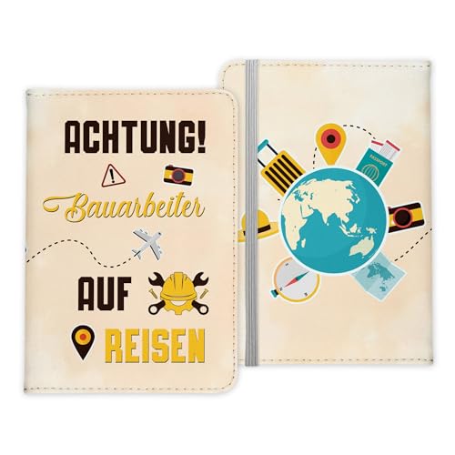 22Feels Bauarbeiter Geschenk Reisepasshülle Männer Reisen Pass Etui Cover Organizer Sommer Urlaub Gadgets Kunst-Leder Berufe Accessoire von 22Feels