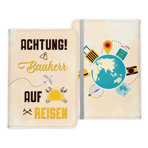 22Feels Bauherr Geschenk Reisepasshülle Männer Reisen Pass Etui Cover Organizer Sommer Urlaub Gadgets Kunst-Leder Berufe Accessoire von 22Feels
