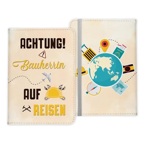 22Feels Bauherrin Geschenk Reisepasshülle Frauen Reisen Pass Etui Cover Organizer Sommer Urlaub Gadgets Kunst-Leder Berufe Accessoire von 22Feels