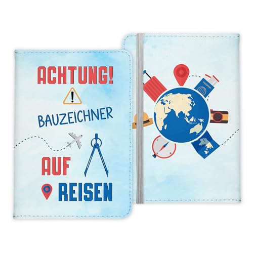 22Feels Bauzeichner Geschenk Reisepasshülle Männer Reisen Pass Etui Cover Organizer Sommer Urlaub Gadgets Kunst-Leder Berufe Accessoire von 22Feels