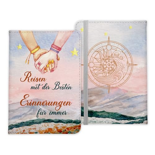 22Feels Beste Freundin Reisepasshülle Frauen Geschenk Reisen mit Freunden Pass Etui Cover Organizer Gadgets Sommer Urlaub Kunst-Leder von 22Feels