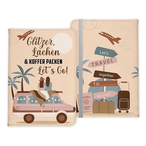 22Feels Beste Freundin Reisepasshülle Frauen Geschenk Reisen mit Freunden Pass Etui Cover Organizer Gadgets Sommer Urlaub Kunst-Leder von 22Feels