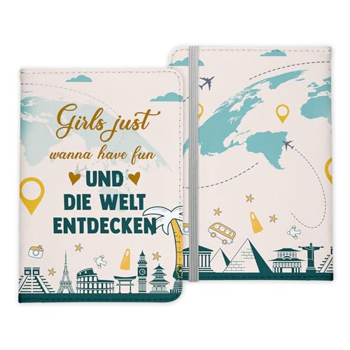 22Feels Beste Freundin Reisepasshülle Frauen Geschenk Reisen mit Freunden Pass Etui Cover Organizer Gadgets Sommer Urlaub Kunst-Leder von 22Feels