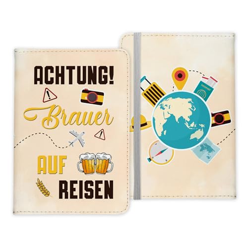 22Feels Brauer Geschenk Reisepasshülle Männer Reisen Pass Etui Cover Organizer Sommer Urlaub Gadgets Kunst-Leder Berufe Accessoire von 22Feels