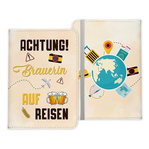 22Feels Brauerin Geschenk Reisepasshülle Frauen Reisen Pass Etui Cover Organizer Sommer Urlaub Gadgets Kunst-Leder Berufe Accessoire von 22Feels