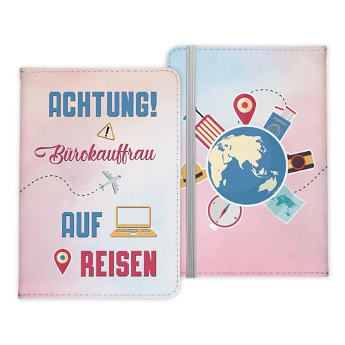 22Feels Bürokauffrau Geschenk Reisepasshülle Frauen Reisen Pass Etui Cover Organizer Sommer Urlaub Gadgets Kunst-Leder Berufe Accessoire von 22Feels