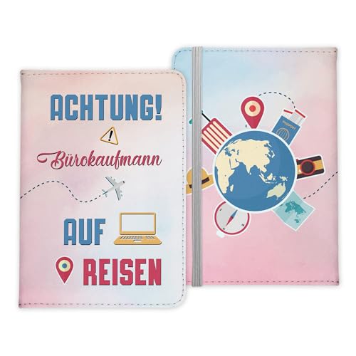22Feels Bürokaufmann Geschenk Reisepasshülle Männer Reisen Pass Etui Cover Organizer Sommer Urlaub Gadgets Kunst-Leder Berufe Accessoire von 22Feels