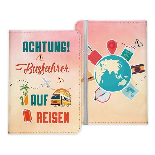 22Feels Busfahrer Geschenk Reisepasshülle Männer Reisen Pass Etui Cover Organizer Sommer Urlaub Gadgets Kunst-Leder Berufe Accessoire von 22Feels