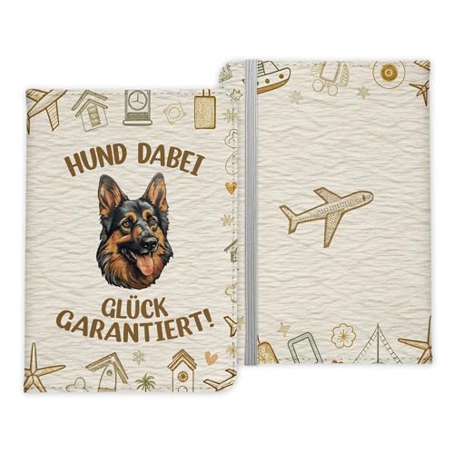 22Feels Deutscher Schäferhund Reisepasshülle Geschenk Reisen mit Hund Frauen Männer Pass Etui Cover Organizer Gadgets Sommer Urlaub Kunst-Leder von 22Feels