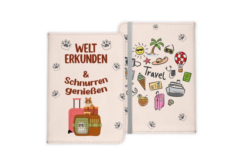 22Feels Dokumententasche Reisen mit Katze Reisepasshülle Frauen Geschenk Sommer Urlaub Pass, IN DEUTSCHLAND BEDRUCKT von 22Feels