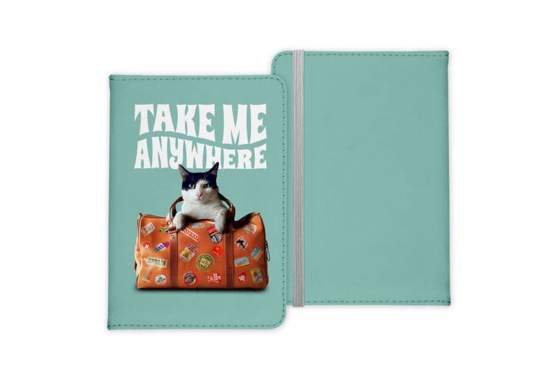 22Feels Dokumententasche Reisepasshülle Cover Reisen Lustig Katze Take Me Anywhere Urlaub, IN DEUTSCHLAND BEDRUCKT von 22Feels