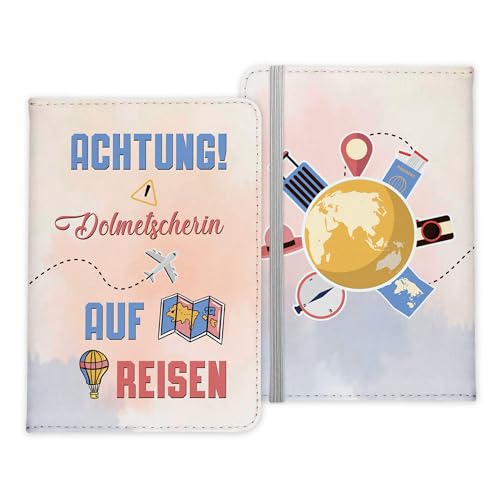 22Feels Dolmetscherin Geschenk Reisepasshülle Frauen Reisen Pass Etui Cover Organizer Sommer Urlaub Gadgets Kunst-Leder Berufe Accessoire von 22Feels