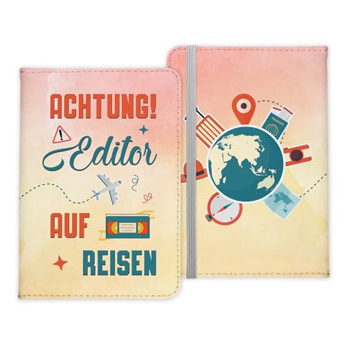 22Feels Editor Geschenk Reisepasshülle Männer Reisen Pass Etui Cover Organizer Sommer Urlaub Gadgets Kunst-Leder Berufe Accessoire von 22Feels