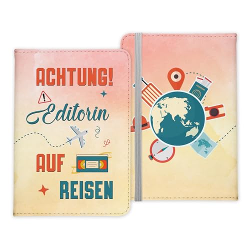 22Feels Editorin Geschenk Reisepasshülle Frauen Reisen Pass Etui Cover Organizer Sommer Urlaub Gadgets Kunst-Leder Berufe Accessoire von 22Feels