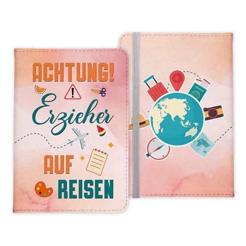 22Feels Erzieher Geschenk Reisepasshülle Männer Reisen Pass Etui Cover Organizer Sommer Urlaub Gadgets Kunst-Leder Berufe Accessoire von 22Feels