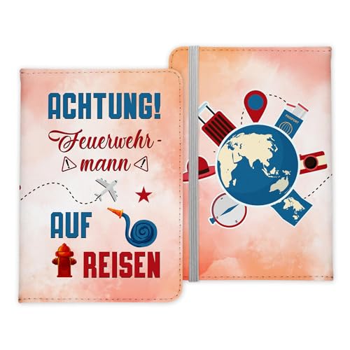 22Feels Feuerwehrmann Geschenk Reisepasshülle Männer Reisen Pass Etui Cover Organizer Sommer Urlaub Gadgets Kunst-Leder Berufe Accessoire von 22Feels