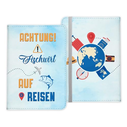 22Feels Fischwirt Geschenk Reisepasshülle Männer Reisen Pass Etui Cover Organizer Sommer Urlaub Gadgets Kunst-Leder Berufe Accessoire von 22Feels