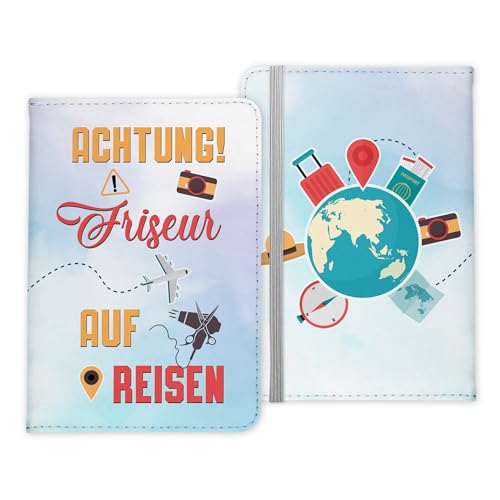 22Feels Friseur Geschenk Reisepasshülle Männer Reisen Pass Etui Cover Organizer Sommer Urlaub Gadgets Kunst-Leder Berufe Accessoire von 22Feels