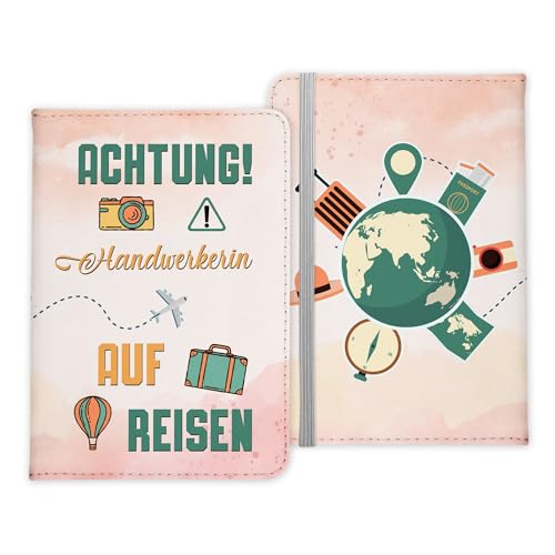 22Feels Handwerkerin Geschenk Reisepasshülle Frauen Reisen Pass Etui Cover Organizer Sommer Urlaub Gadgets Kunst-Leder Berufe Accessoire von 22Feels