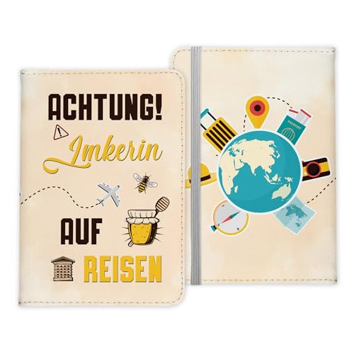 22Feels Imkerin Geschenk Reisepasshülle Frauen Reisen Pass Etui Cover Organizer Sommer Urlaub Gadgets Kunst-Leder Berufe Accessoire von 22Feels