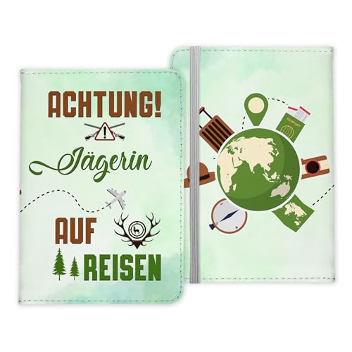 22Feels Jägerin Geschenk Reisepasshülle Frauen Reisen Pass Etui Cover Organizer Sommer Urlaub Gadgets Kunst-Leder Berufe Accessoire von 22Feels