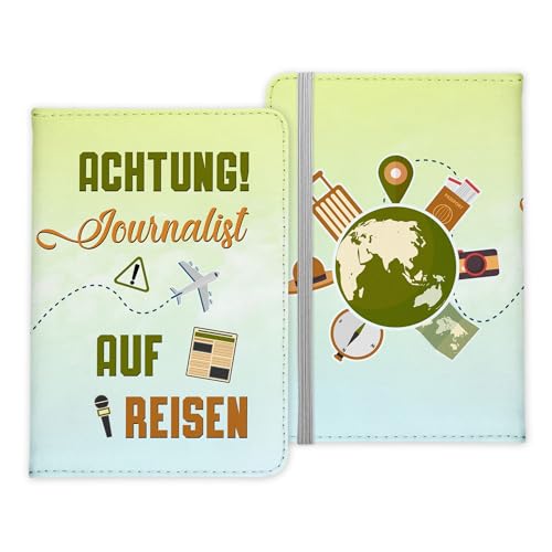 22Feels Journalist Geschenk Reisepasshülle Männer Reisen Pass Etui Cover Organizer Sommer Urlaub Gadgets Kunst-Leder Berufe Accessoire von 22Feels