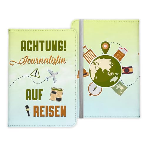 22Feels Journalistin Geschenk Reisepasshülle Frauen Reisen Pass Etui Cover Organizer Sommer Urlaub Gadgets Kunst-Leder Berufe Accessoire von 22Feels