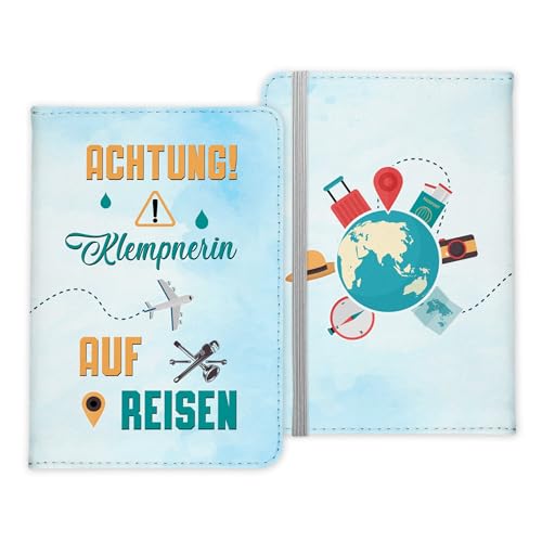 22Feels Klempnerin Geschenk Reisepasshülle Frauen Reisen Pass Etui Cover Organizer Sommer Urlaub Gadgets Kunst-Leder Berufe Accessoire von 22Feels
