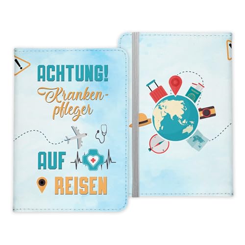 22Feels Krankenpfleger Geschenk Reisepasshülle Männer Reisen Pass Etui Cover Organizer Sommer Urlaub Gadgets Kunst-Leder Berufe Accessoire von 22Feels