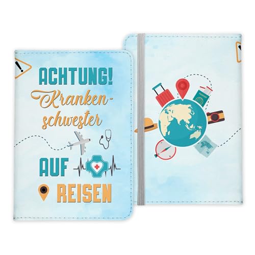 22Feels Krankenschwester Geschenk Reisepasshülle Frauen Reisen Pass Etui Cover Organizer Sommer Urlaub Gadgets Kunst-Leder Berufe Accessoire von 22Feels