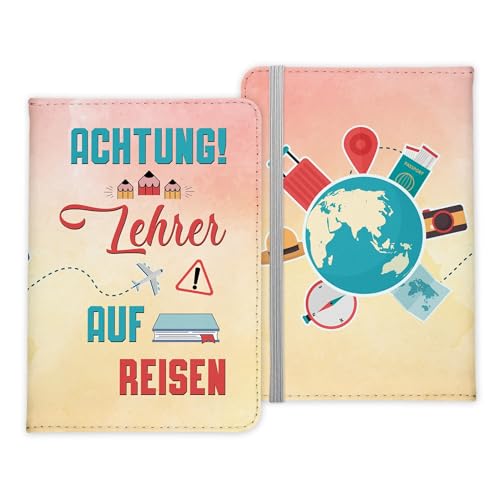 22Feels Lehrer Geschenk Reisepasshülle Männer Reisen Pass Etui Cover Organizer Sommer Urlaub Gadgets Kunst-Leder Berufe Accessoire von 22Feels