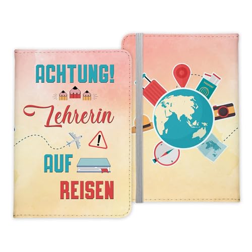 22Feels Lehrerin Geschenk Reisepasshülle Frauen Reisen Pass Etui Cover Organizer Sommer Urlaub Gadgets Kunst-Leder Berufe Accessoire von 22Feels
