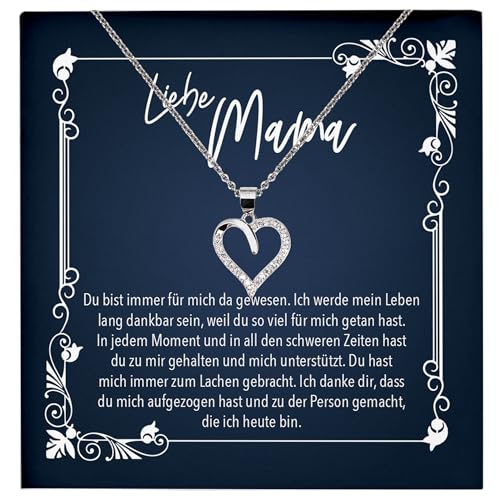 22Feels Liebe Mama Geschenk Geburtstag Muttertag Weihnachten, Mutter Schmuck Set für Frauen - Echt Silber 925 Herz Halskette mit Karte von 22Feels