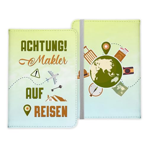 22Feels Makler Geschenk Reisepasshülle Männer Reisen Pass Etui Cover Organizer Sommer Urlaub Gadgets Kunst-Leder Berufe Accessoire von 22Feels