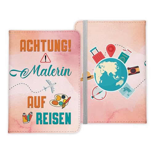 22Feels Malerin Geschenk Reisepasshülle Frauen Reisen Pass Etui Cover Organizer Sommer Urlaub Gadgets Kunst-Leder Berufe Accessoire von 22Feels