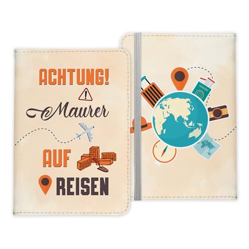 22Feels Maurer Geschenk Reisepasshülle Männer Reisen Pass Etui Cover Organizer Sommer Urlaub Gadgets Kunst-Leder Berufe Accessoire von 22Feels