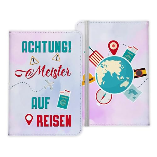 22Feels Meister Geschenk Reisepasshülle Männer Reisen Pass Etui Cover Organizer Sommer Urlaub Gadgets Kunst-Leder Berufe Accessoire von 22Feels