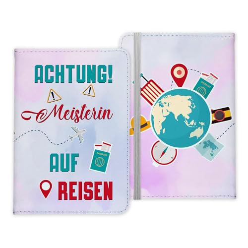 22Feels Meisterin Geschenk Reisepasshülle Frauen Reisen Pass Etui Cover Organizer Sommer Urlaub Gadgets Kunst-Leder Berufe Accessoire von 22Feels