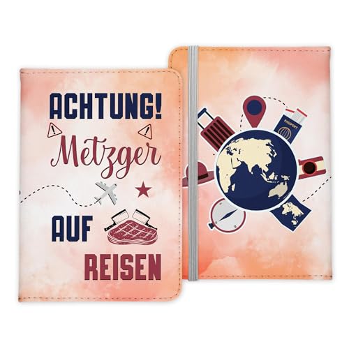 22Feels Metzger Geschenk Reisepasshülle Männer Reisen Pass Etui Cover Organizer Sommer Urlaub Gadgets Kunst-Leder Berufe Accessoire von 22Feels