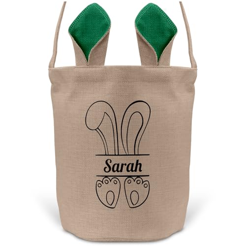 22Feels Osterkorb Personalisiert Name Kinder Tragetasche Henkel Ostern Geschenk Sohn Enkel Osternest Individuell Hasenohren Deko Beutel Körbchen von 22Feels
