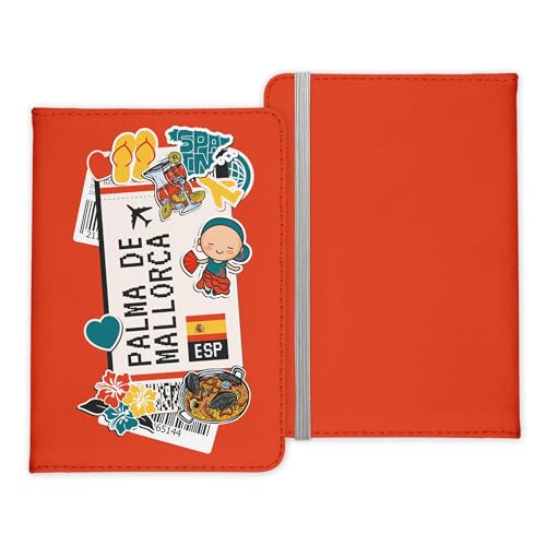 22Feels Palma de Mallorca Souvenir Reisepasshülle Organizer Reisen Gadgets Spanien Mittelmeer Europa Urlaub Kunst-Leder Etui Cover Frauen Männer Kinder von 22Feels