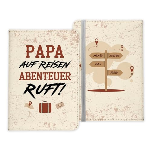 22Feels Papa Geschenk Reisepasshülle Männer Reisen Pass Etui Cover Organizer Vater Gadgets Sommer Urlaub Kunst-Leder von 22Feels